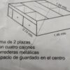 Cama Base Box Para Sommier- 140 X 190- 4 Cajones 2 Puertas