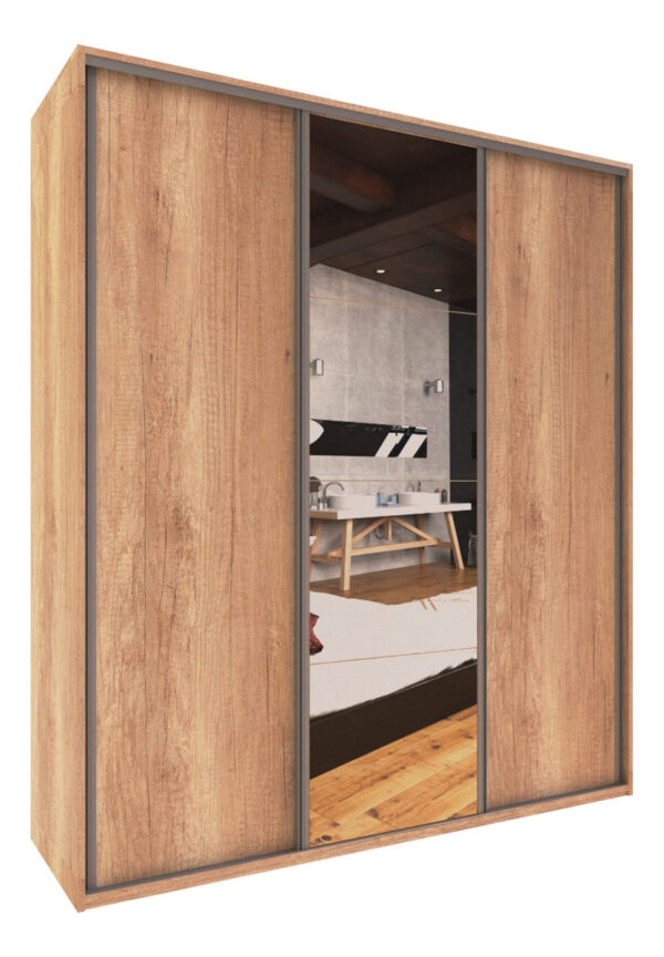 Ropero Reflex 3 Ptas Corredizas 2 Cajones 183 X 210 Dlef 363