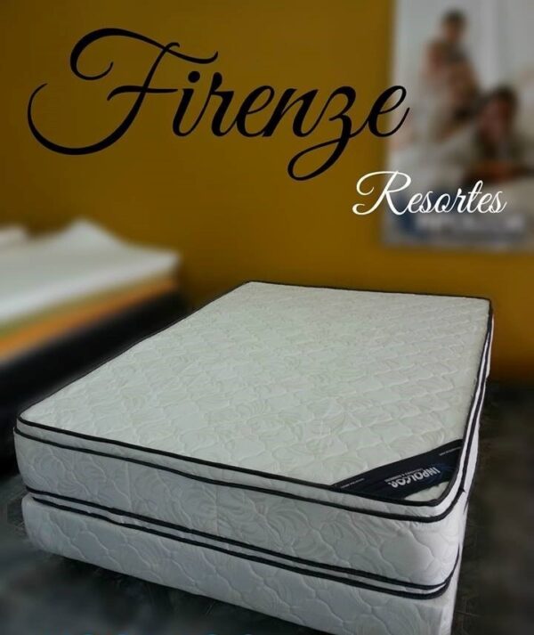 Conjunto Sommier Firenze 140 X 190 X 28 Resortes Euro Pillow