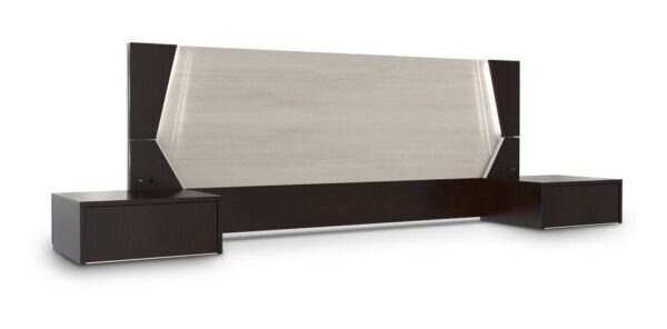 Respaldo Notte Con Mesas De Luz Flotante. Con Led Y Usb