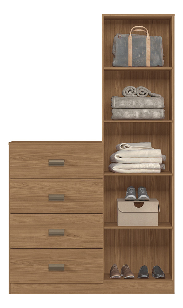 Cómoda Con 1 Puerta 4 Cajones Con Espejo Santos Andeira Color Jatoba Texture Textura De Jatoba