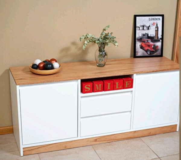 Rack P- Led Visby Mdf Laqueado Blanco- Paraiso 140 X 60 X 40