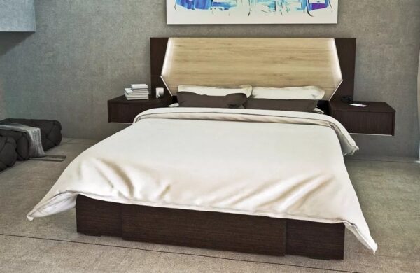 Respaldo Notte Con Mesas De Luz Flotante. Con Led Y Usb