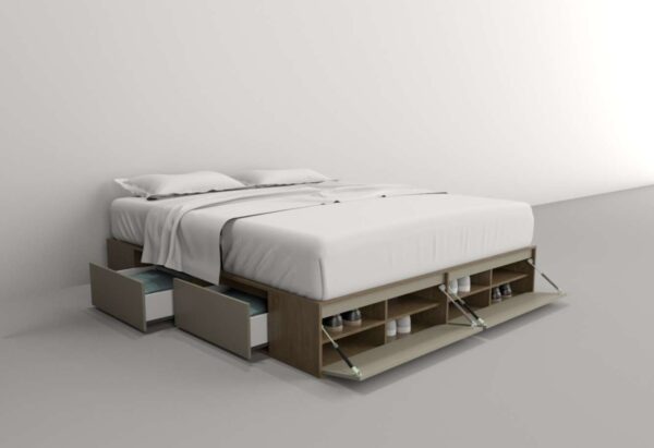 Base Box P- Sommier 200 X 200- 4 Cajones- Estantes- Cod 6445