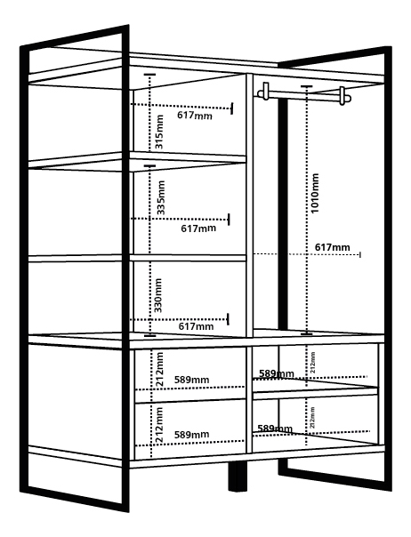 Ropero Armario Organizador Funcional Cajones, Puertas- Dst25