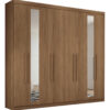 Ropero Welaman Placares Master Vip 8 Puertas 8 Estantes Con Espejo Color Jatobá