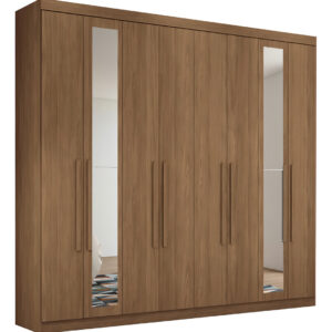 D_794376-MLU77438112008_072024-F.jpg Ropero Welaman Placares Master Vip 8 Puertas 8 Estantes Con Espejo Color Jatobá