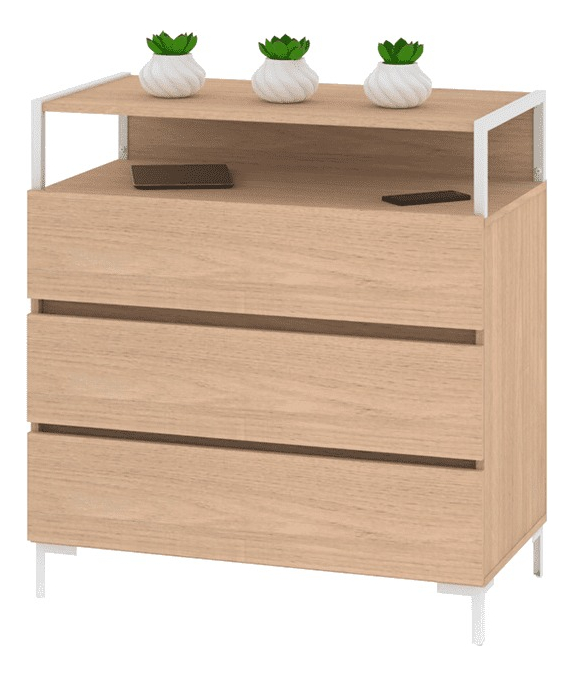 Comoda Cajonera 3 Cajones. Melamina- Caño- 85-90- 47 Cmc90