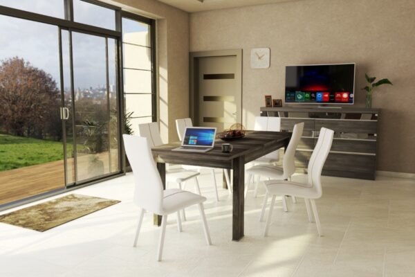 Mesa Cocina Comedor Capri 140 A 1.85 X 90- Patas Melamina