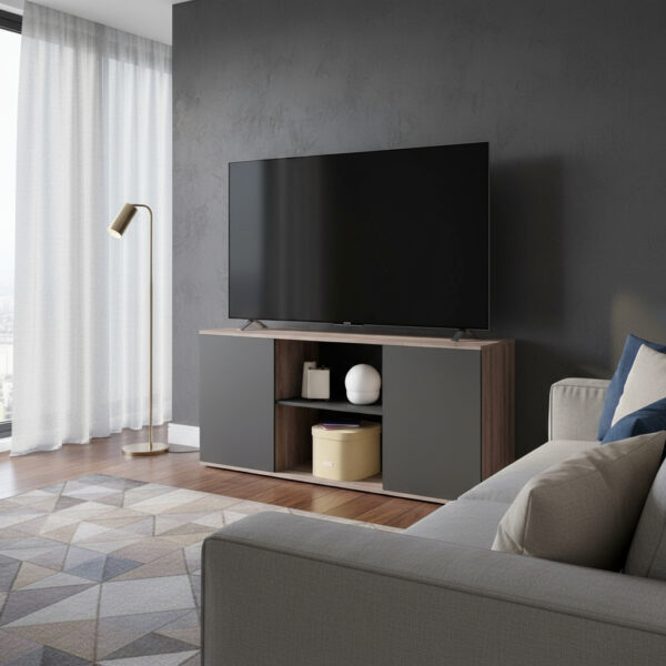 Mesa Rack Vision Para Tv 65 2 Puerta Y Estantes- Dvs 03