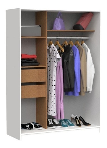 D_802514-MLA44613141759_012021-F.jpg Ropero Placard Organizador 2 Puertas 130 X 181 X 51 Ro135