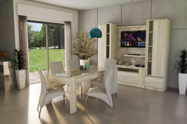 Mesa Fija Rectangular 1.80 X 0.90- Con Tapa De Vidrio- Vitro