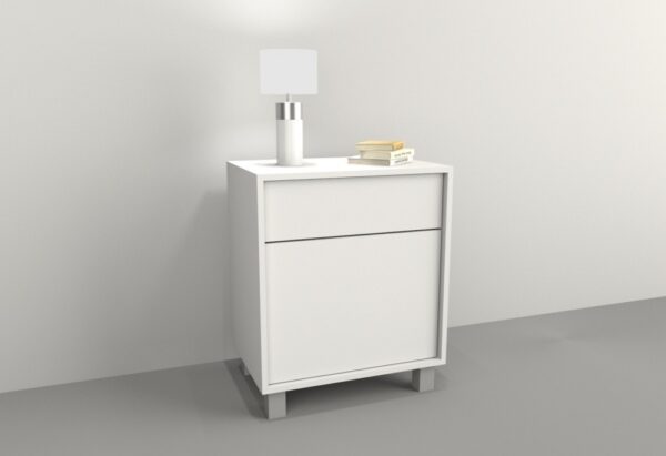 Mesa De Luz 1 Puerta, 1 Cajon. Sistema Push. Cod. 6426