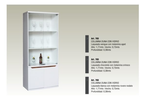 Columna Organizador Duna Con Vidrios- 177 X 73- 4 Puertas.