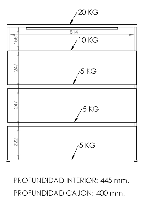 D_805482-MLA89295659618_082025-F.jpg Espectacular Comoda Chiffonier Cajonera 3 Cajones 1 Espacio