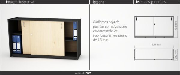 D_805505-MLA25036618601_092016-F.jpg Biblioteca Oganizador Baja Inferior. 130 X 74 Cod. 921