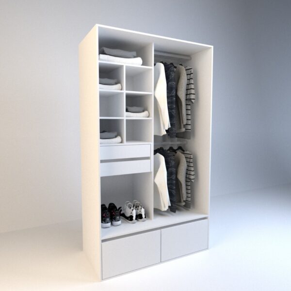 Ropero Vestidor Sin Puertas, 4 Cajones. 120 X 212 - Cod 6512