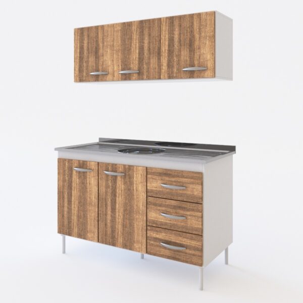 Combo Cocina Bajo Mesada+ Alacena 1.20 Mts. Dl 612-622