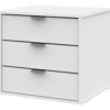 Cajonera 3 Cajones Organizador Dormitorio Living Oficina Con Tiradores Aluminio Correderas Metálicas Melamina Blanco 50 Cm Guardado Ca3cl Dielfe