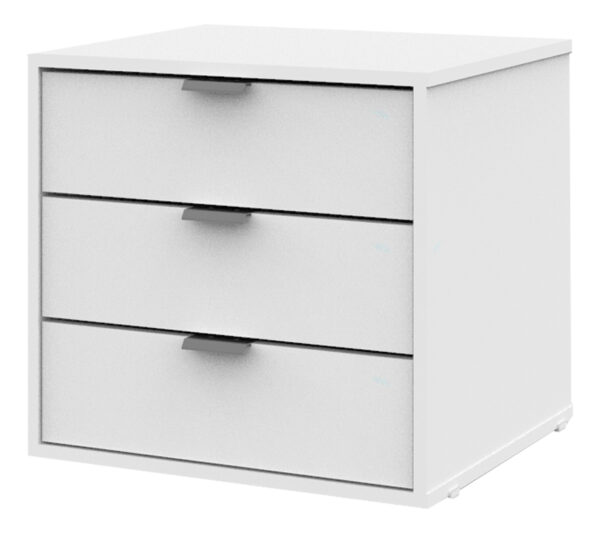 Cajonera 3 Cajones Organizador Dormitorio Living Oficina Con Tiradores Aluminio Correderas Metálicas Melamina Blanco 50 Cm Guardado Ca3cl Dielfe