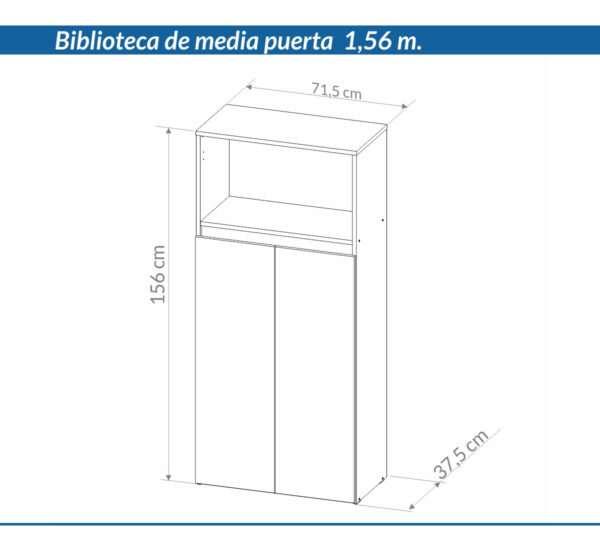 Biblioteca Organizador Oficina 2 Puertas Cod. 7929 155 X 71