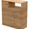 Cajonera Comoda 3 Cajones + Puerta Dormitorio Dakar Zero Color Nebraska Natural