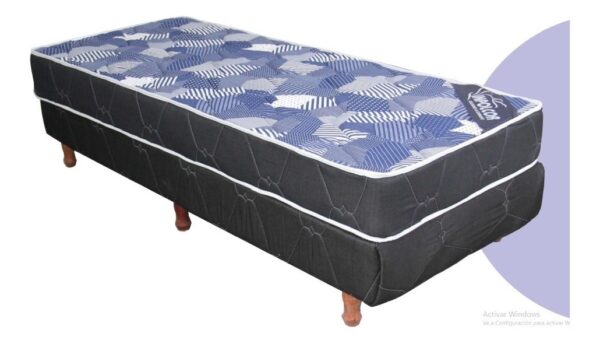 Conjunto Sommier- Base + Colchon Paris 80 X 20- Tela Sab