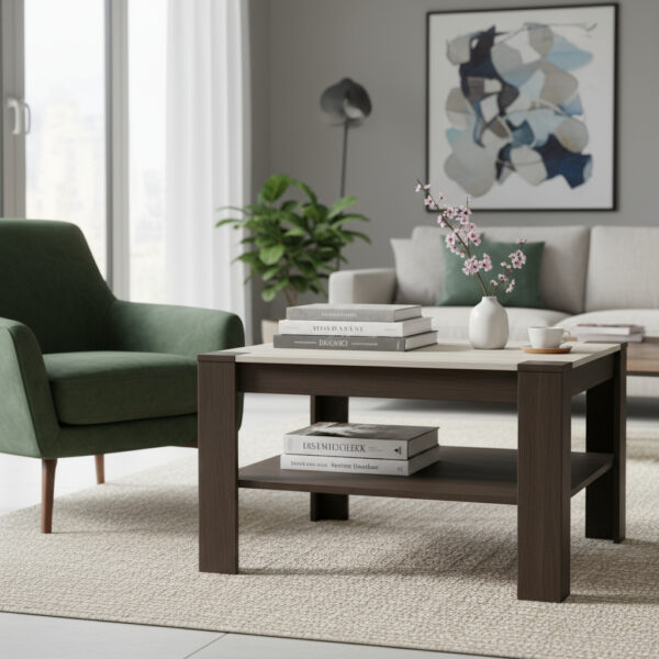 Mesa Ratona Para Living. Verona. Combinada. 83 X 55 X 43