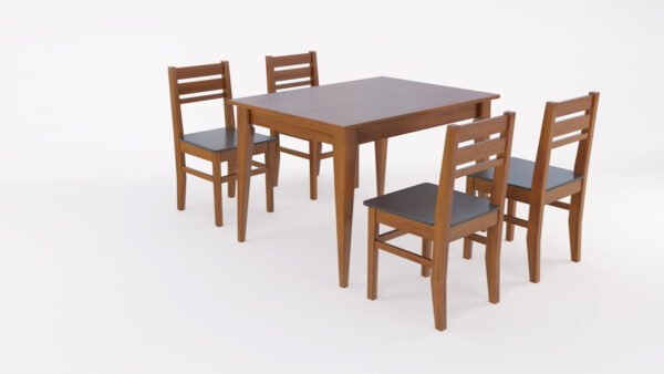 Mesa Comedor Escandinava 1.20 X 90 + 4 Sillas Atlantic- Pino