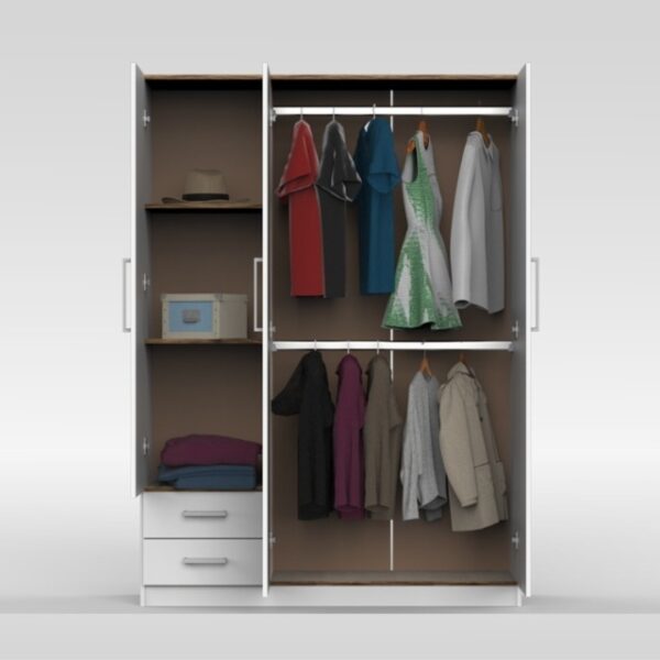 Ropero Placard Organizador 3 Puertas- 2 Cajones- Pac130