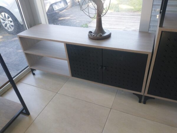 Rack Para Tv Led Melamina Caño- 2 Puertas- Estantes Rbtv 140