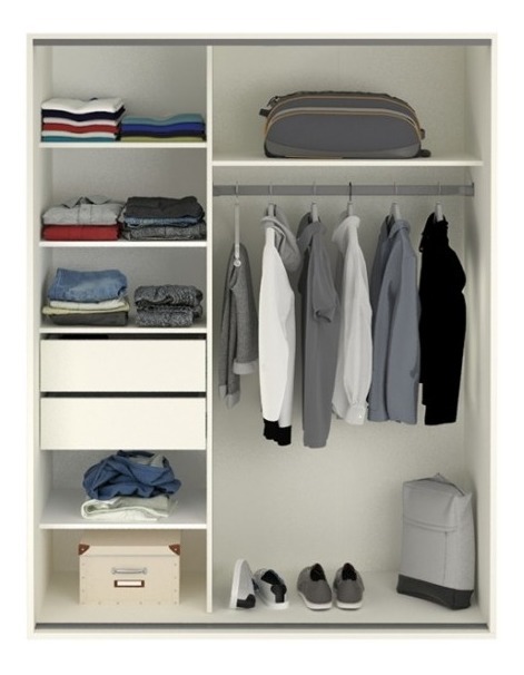 Ropero Placard Organizador- 2 Ptas Corred. 2 Caj. Pe-135