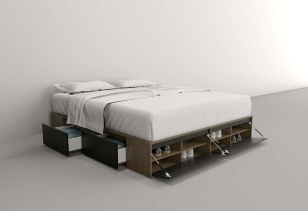 Base Box P- Sommier 180 X 200- 4 Cajones- Estantes- Cod 6444