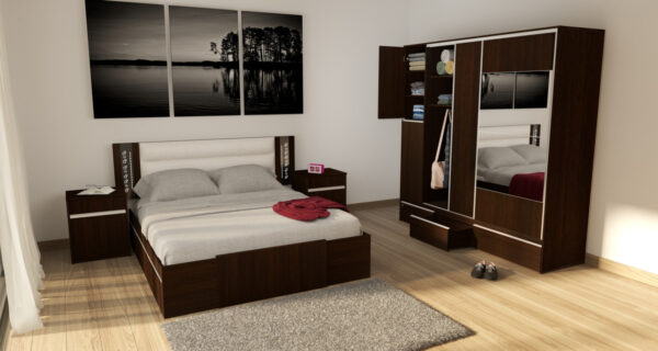 Respaldo P Sommier Tapizado- C Luz Led Y Vidrio Grabado Niza