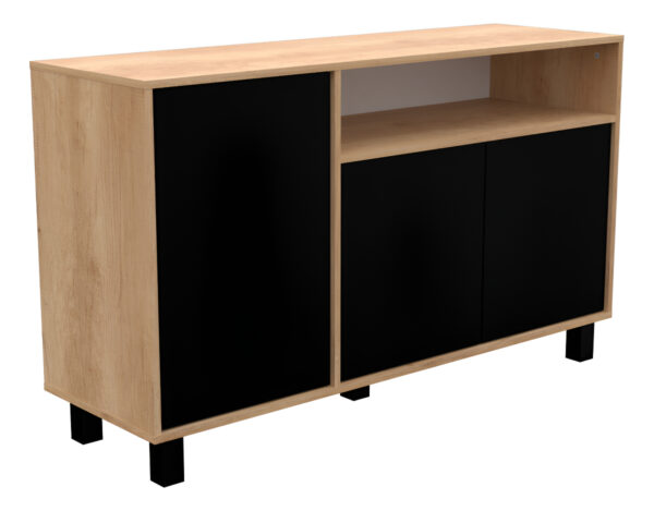 Vajillero Con Puertas Bahiut Doors Mosconi Color Nebraska Natural Fr Negro