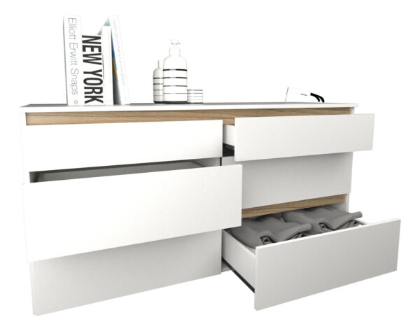 Cómoda Cajonera Chifonier Dormitorio 6 Cajones Color 3113bm