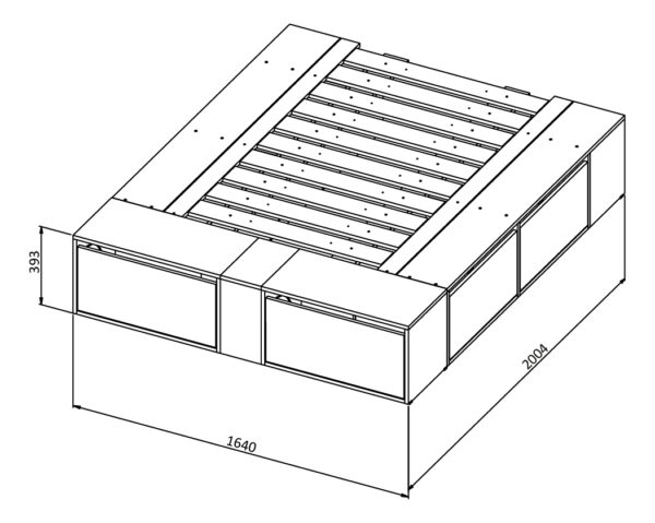 Base Box Para Sommier 140 O 160 X 190- 4 Cajones 2 Zapateros