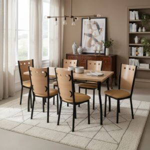 D_823088-MLA93336270225_092025-F.jpg Combo Cocina Comedor Mesa Melamina 140 + 6 Sillas Venecia