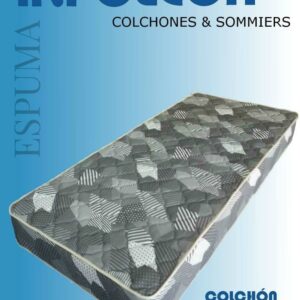 Colchon Espuma 1 Plaza 80cm Tela Sabana Matelaseado Paris 80-20