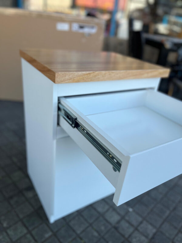 Mesa De Luz 1 Puerta, 1 Cajon- Blanco Tapa Paraiso- Prisma