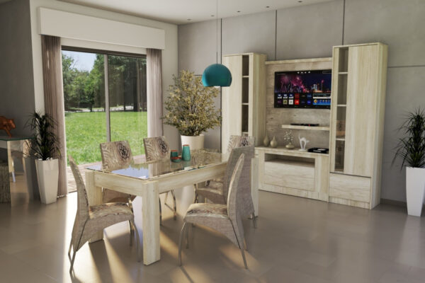 Mesa Fija Rectangular 1.80 X 0.90- Con Tapa De Vidrio- Vitro