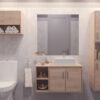 Mueble Alacena Organizador Para Baño Colgante 2 Ptas Estante Color Roble Kendal Natural