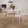 Mesa Fija Rectangular Oslo 120 X 75- Tapa Blanca Base Roble