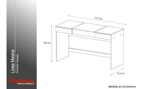 D_834325-MLU73129907884_122023-F.jpg Escritorio Con Espejo Maquillador 2 Cajones Ricchezze Mesina Color Blanco