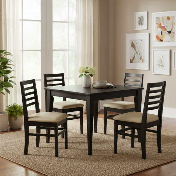 Mesa Comedor Escandinava 1.20 X 90 + 4 Sillas Pacifico- Pino