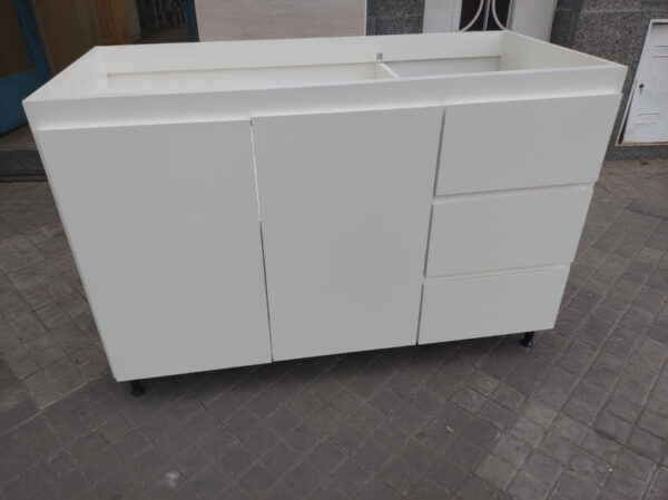 Bajo Mesada 2 Puertas 3 Caj. - 120 X 57 X 82 Mdf 15 Mm-