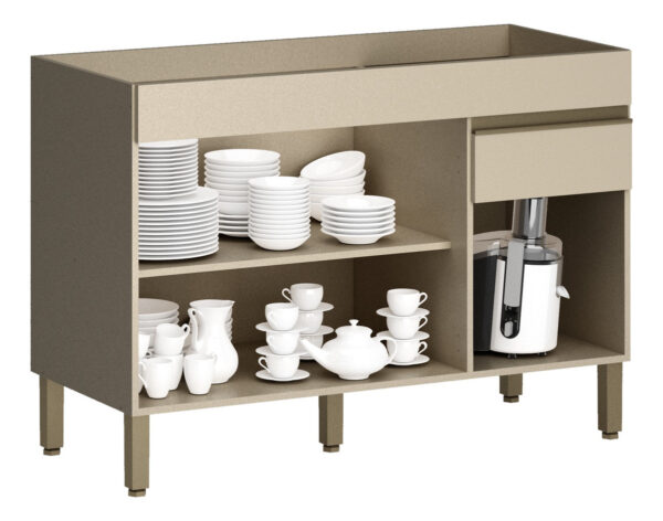 Bajo Mesada 3 Puertas, 1 Cajon- Kit's Paraná Balcão Mdp