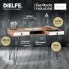 Escritorio Para Oficina Y Hogar Industrial Madera Hierro Melamina 120cm Con Cajones Atakama Blanco Linea Industrial Moderno Epc120 Dielfe