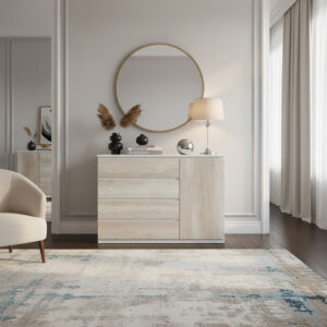 Comoda Cajonera- 4 Cajones- 1 Puerta 120 X 85-44 - Melamina