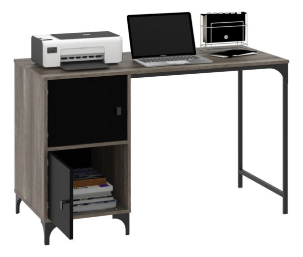 Escritorio Para Oficina 2 Puertas Minimalista Hogar Juvenil Habitacion Niño Adulto Melamina 120 Cm Canyon Negro Industrial Linea Soho Eps120 Dielfe